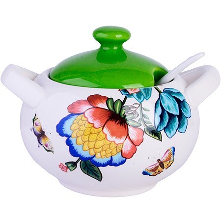 Сахарница с крышкой 375мл с ложкой 3пр Летний букет доломит LR (30795) Сахарница с крышкой 375мл с ложкой 3пр Летний букет доломит LR (30795)