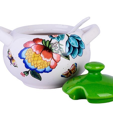 Сахарница с крышкой 375мл с ложкой 3пр Летний букет доломит LR (30795) Сахарница с крышкой 375мл с ложкой 3пр Летний букет доломит LR (30795)