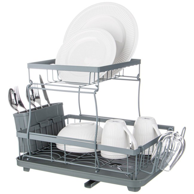 Сушилка для посуды серая 43*30*31 см (кор-6шт) Agness (917-104)