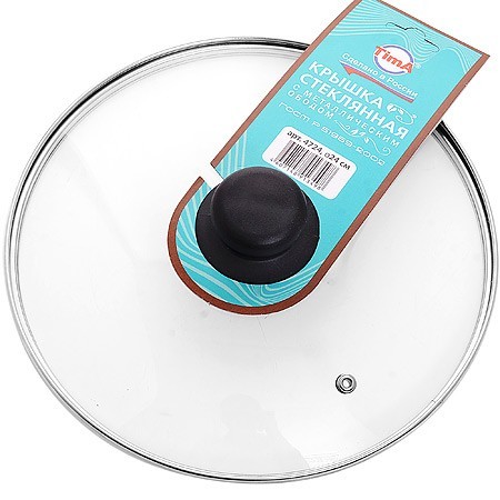 Крышка стеклянная с метал/обод 24см (4724) Крышка стеклянная с метал/обод 24см (4724)