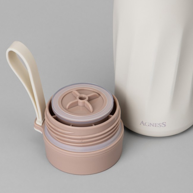 Термокружка curl ivory 400 мл, колба нерж.сталь 18/10 Agness (798-100)