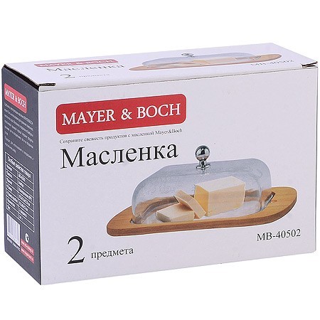 Масленка 2 пр пластик/бамбук Mayer&Boch (х24). (40502)