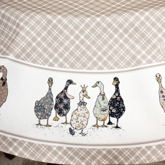 Скатерть  круглая "family farm" 150 см ,100% хлопок, клетка,твил, пропитка Lefard (850-748-23)