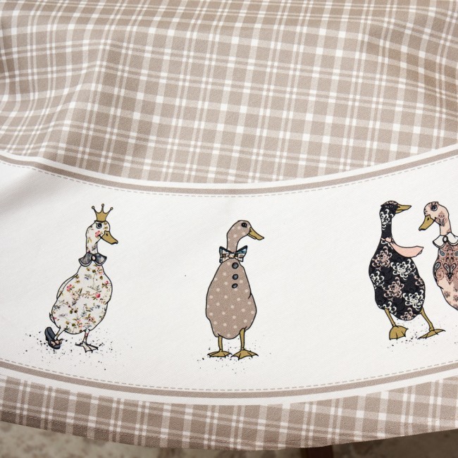 Скатерть  круглая "family farm" 150 см ,100% хлопок, клетка,твил, пропитка Lefard (850-748-23)