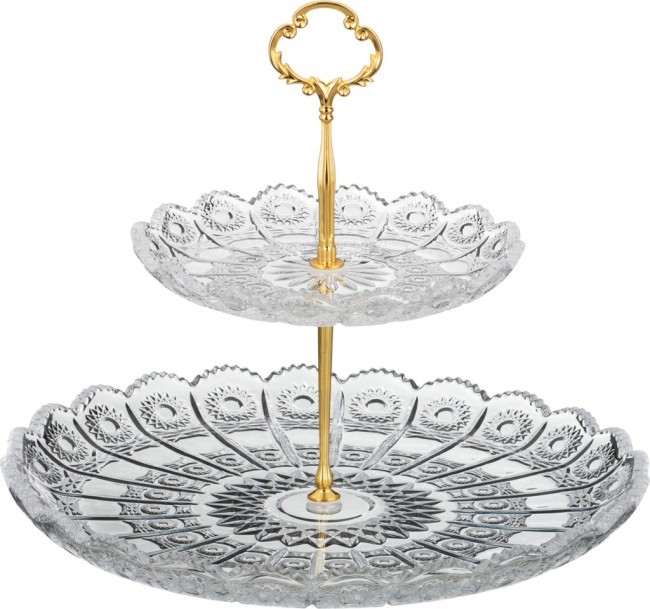 Фруктовница 2-х ярусная "muza crystal" диаметр=18/30 см. высота=28,5 см. Lefard (195-135)