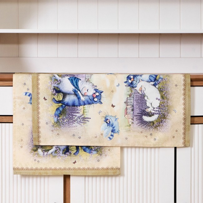 Набор полотенец из 2х шт "синие коты. лаванда",40х60см, 100% хлопок,твил, беж Lefard (850-718-62)