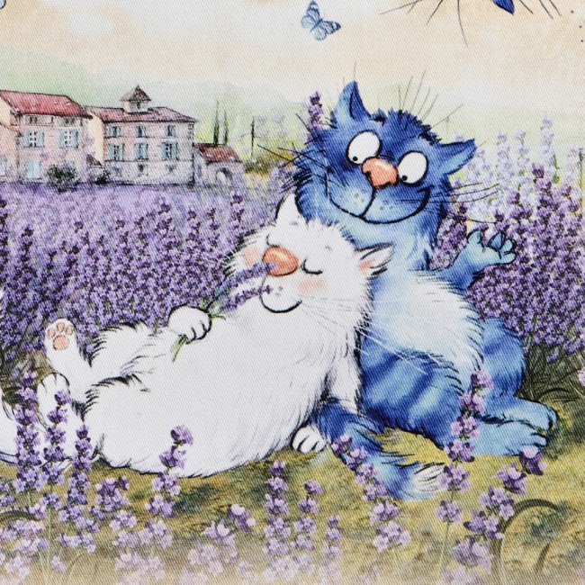 Набор полотенец из 2х шт "синие коты. лаванда",40х60см, 100% хлопок,твил, беж Lefard (850-718-62)