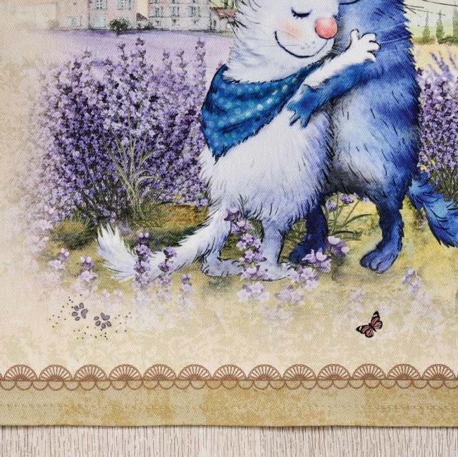 Набор полотенец из 2х шт "синие коты. лаванда",40х60см, 100% хлопок,твил, беж Lefard (850-718-62)