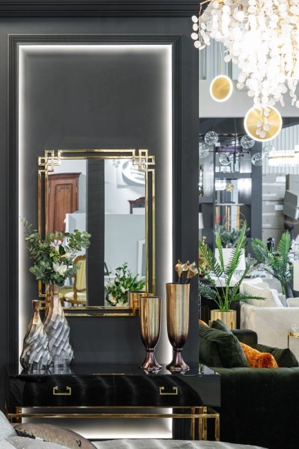 Ваза металлическая черно-золотистая 23*9*50см (TT-00003524)