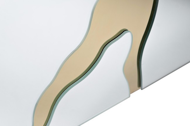 Тумба зеркальная с золотым декором 61*42*59см (TT-00011860)