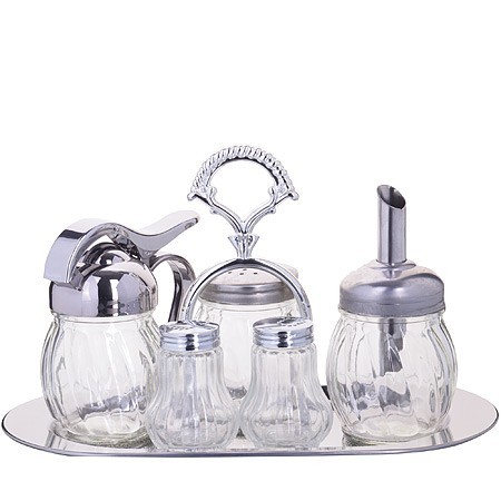 Набор для специй 6пр (соль,перец,масло,поднос,сахарница,приправы) МВ (23386)