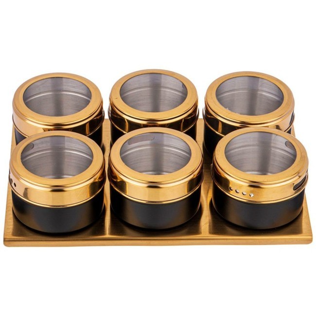 Набор для специй agness 7 пр. "черное золото" на магнитах, в т.ч. метал.подставка 20*13*5 см Agness (912-034) Набор для специй agness 7 пр. "черное золото" на магнитах, в т.ч. метал.подставка 20*13*5 см Agness (912-034)