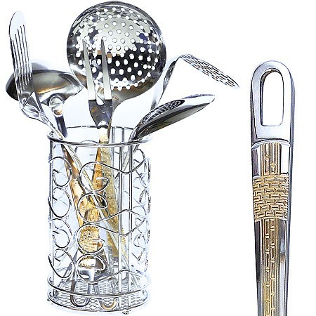 Набор кухонных принадлежностей 7пр на подставке нерж/ст Mayer&Boch (40453)