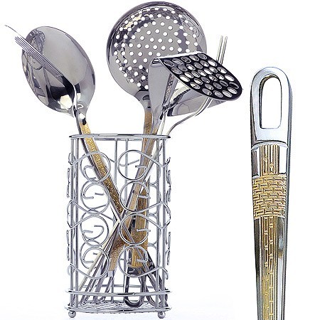 Набор кухонных принадлежностей 7пр на подставке нерж/ст Mayer&Boch (40453)