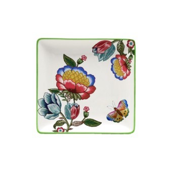 Блюдо квадратное 22х22см Летний букет доломит LR (30802) Блюдо квадратное 22х22см Летний букет доломит LR (30802)