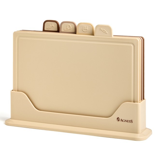Набор agness из 4 досок на подставке, цвет: бежевый Agness (671-216)