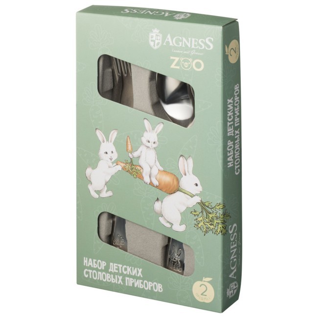 Набор детских столовых приборов zoo agness 2 пр Agness (1000-031)