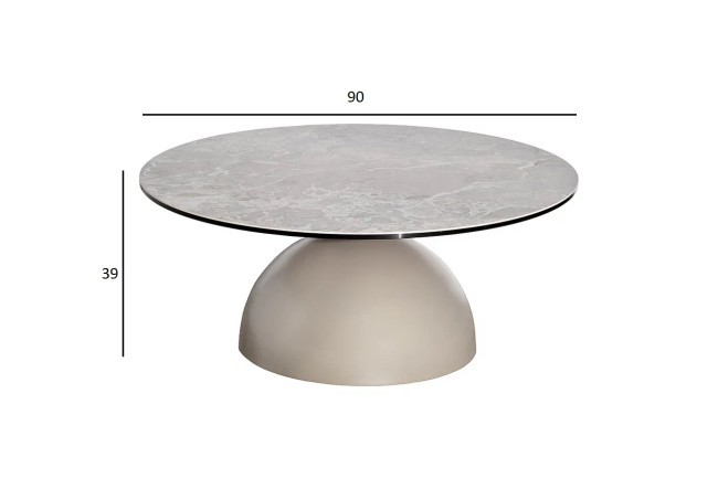 Стол журнальный, керамика Augustus Gray d90*39см (TT-00015700)