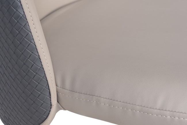 Стул экокожа бежевая/серая 63*51*84см, белые ножки (TT-00006505) Стул экокожа бежевая/серая 63*51*84см, белые ножки (TT-00006505)