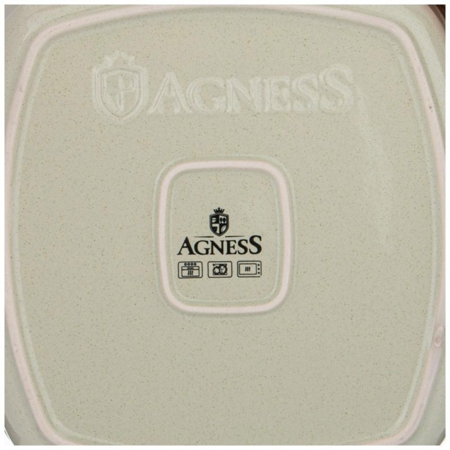 Блюдо для запекания agness "modern kitchen" квадрат. бежевое 2450 мл 28*24*7,5 см Agness (777-073)