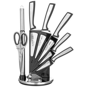 Набор ножей agness с ножницами и мусатом на пластиковой подставке, 8 предметов Agness (911-769) Набор ножей agness с ножницами и мусатом на пластиковой подставке, 8 предметов Agness (911-769)