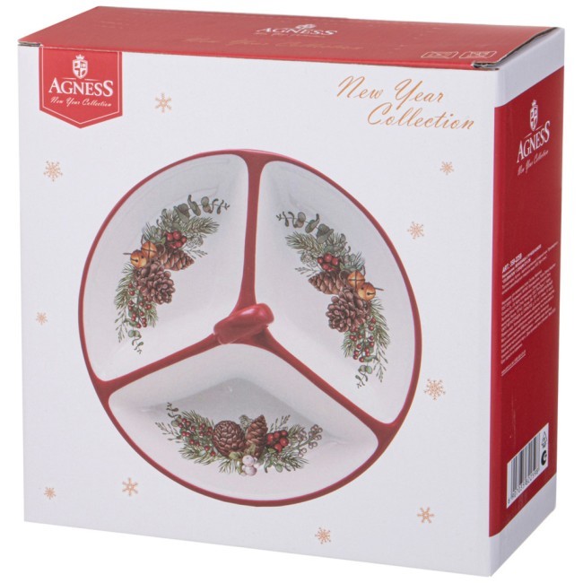 Менажница agness “celebration" 3 сек. 22*7,7 см Agness (358-2259)