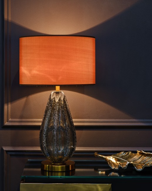 Лампа настольная сер-зел.стекло/плафон кор. 35*h.60см (TT-00007571)