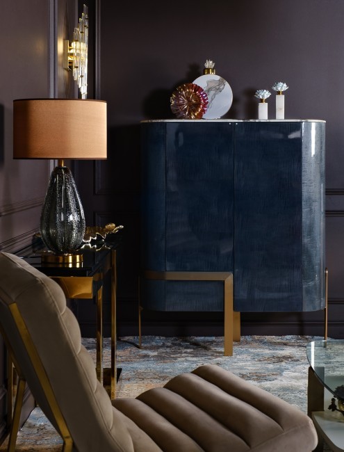 Лампа настольная сер-зел.стекло/плафон кор. 35*h.60см (TT-00007571)