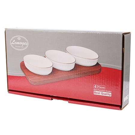 Менажница на подставке 3 блюда 4пр керамика LR (90050-509) Менажница на подставке 3 блюда 4пр керамика LR (90050-509)