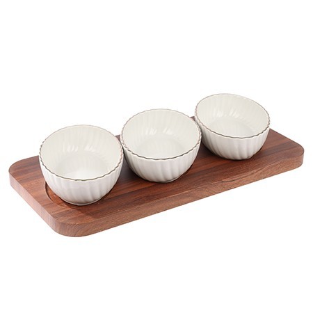 Менажница на подставке 3 блюда 4пр керамика LR (90050-509) Менажница на подставке 3 блюда 4пр керамика LR (90050-509)