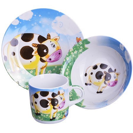 Детский набор 3 пр "Корова" LR (х12) " (27329)