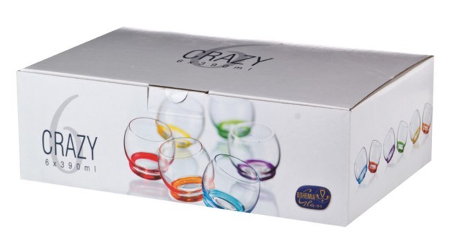 Набор стаканов из 6 шт. "crazy" 390 мл. высота=9 см. Crystalex (674-359) Набор стаканов из 6 шт. "crazy" 390 мл. высота=9 см. Crystalex (674-359)
