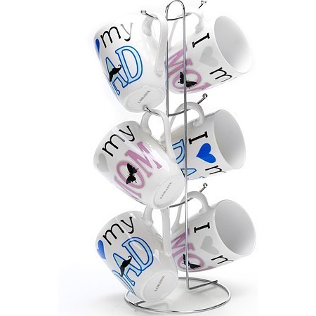 Набор кружек 350мл 7пр на мет/подст. LR (26522)