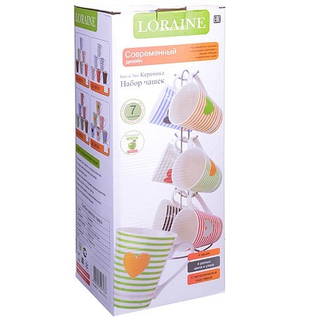 Набор кружек 350мл 7пр на мет/подст. LR (26522)