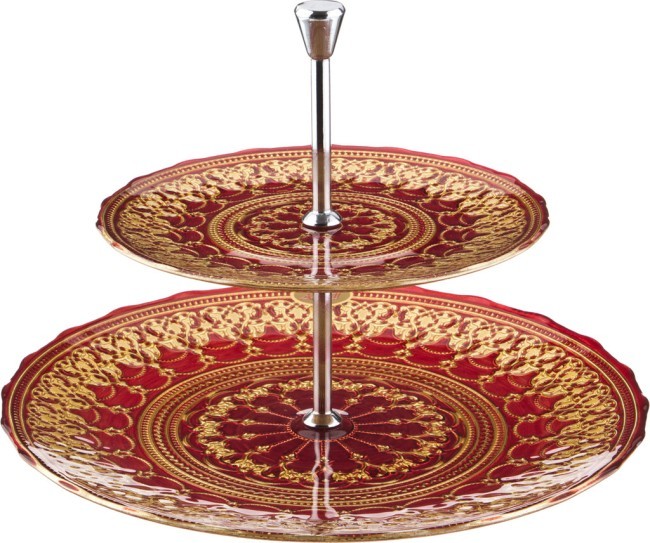 Конфетница 2-х ярусная диаметр 33/21 см Turkiye Sise (484-192) Конфетница 2-х ярусная диаметр 33/21 см Turkiye Sise (484-192)