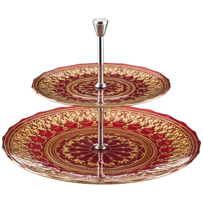 Конфетница 2-х ярусная диаметр 33/21 см Turkiye Sise (484-192) Конфетница 2-х ярусная диаметр 33/21 см Turkiye Sise (484-192)