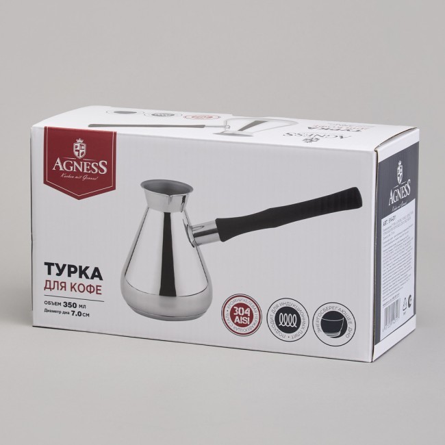 Турка agness, 350мл, нерж.сталь 304, термоаккумулирующее дно, индукция Agness (914-311)