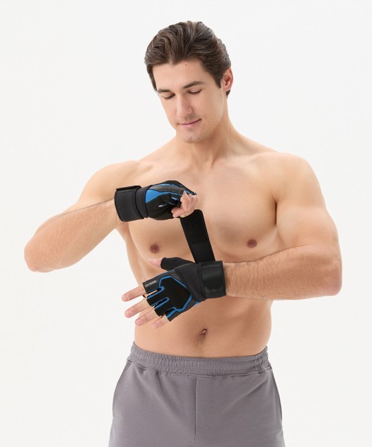 Перчатки для фитнеса STARFIT WG-201, черный/синий (2119229) Перчатки для фитнеса STARFIT WG-201, черный/синий (2119229)