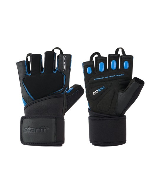 Перчатки для фитнеса STARFIT WG-201, черный/синий (2119229) Перчатки для фитнеса STARFIT WG-201, черный/синий (2119229)