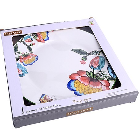 Блюдо круглое 25,5см Летний букет доломит LR (30804) Блюдо круглое 25,5см Летний букет доломит LR (30804)