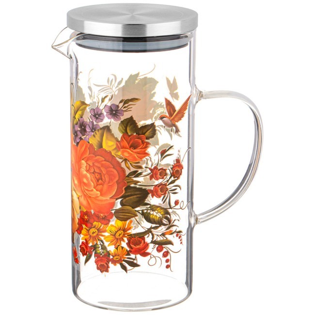 Кувшин agness 1400 мл "роскошный сад" жаропрочное боросиликатное стекло Agness (887-100)