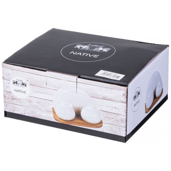 Набор для специй lefard "native" 3 пр.: соль, перец, салфетница на дерев. подставке Lefard (587-175)