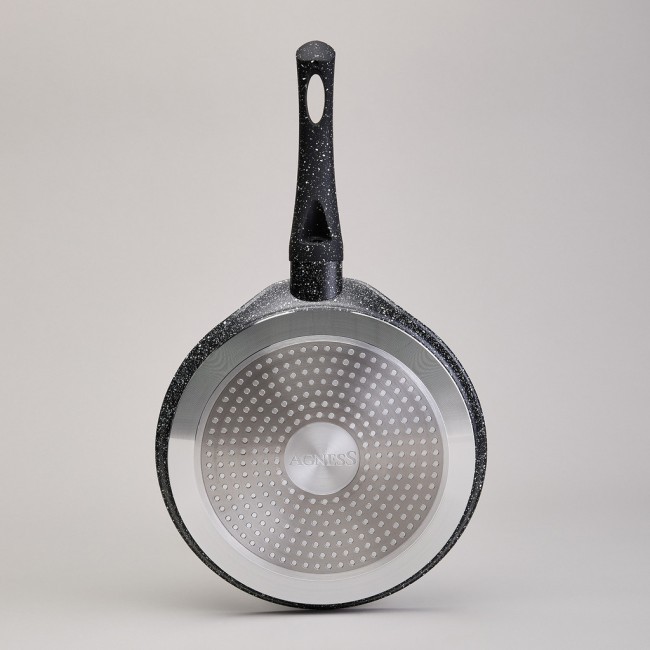 Сковорода блинная agness с антипригарным покрытием "black marble", 22х2см, индукционное дно Agness (932-522) Сковорода блинная agness с антипригарным покрытием "black marble", 22х2см, индукционное дно Agness (932-522)