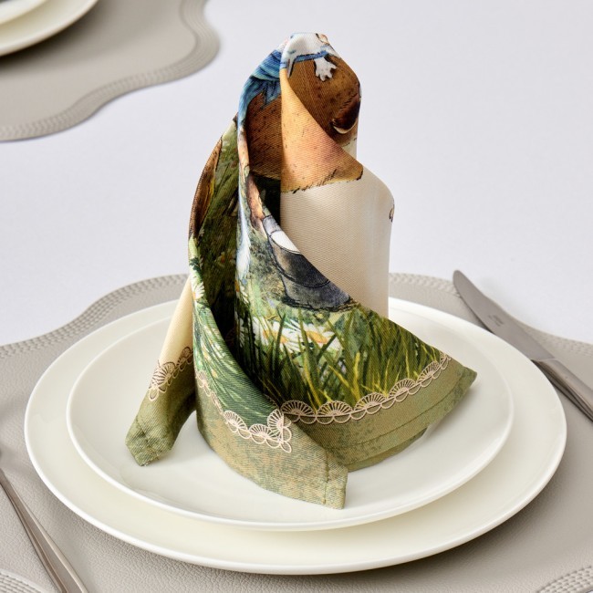 Набор салфеток из 2-х шт  "синие коты. про любовь",40х40см, 100% хлопок,твил, беж Lefard (850-720-81)