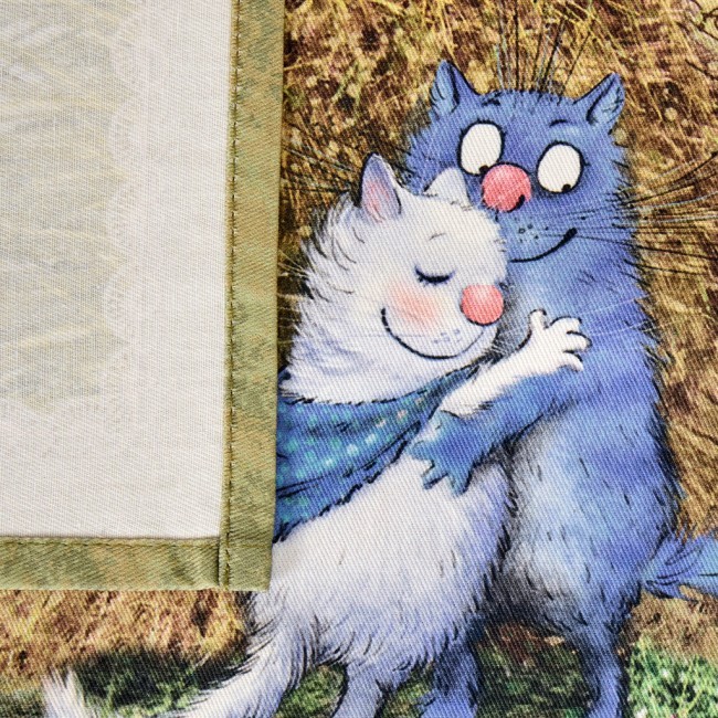 Набор салфеток из 2-х шт  "синие коты. про любовь",40х40см, 100% хлопок,твил, беж Lefard (850-720-81)