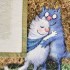 Набор салфеток из 2-х шт  "синие коты. про любовь",40х40см, 100% хлопок,твил, беж SANTALINO (850-720-81)