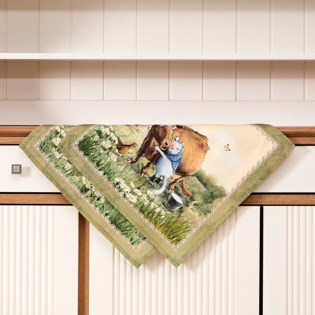 Набор салфеток из 2-х шт  "синие коты. про любовь",40х40см, 100% хлопок,твил, беж Lefard (850-720-81)