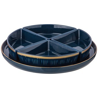 Менажница lefard "herbal" 4 секции на подставке синяя Lefard (42-493-1)