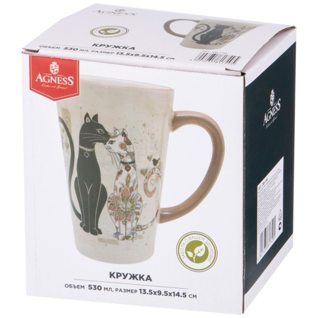Кружка agness "парижские коты" 13,5*9,5*14,5 см 530 мл Agness (358-1749) Кружка agness "парижские коты" 13,5*9,5*14,5 см 530 мл Agness (358-1749)