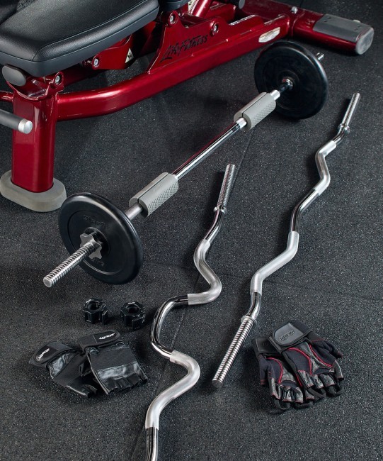 Гриф для штанги STARFIT BB-103 прямой, d=25 мм, металл, с металлическими замками, хром, 120 см (1484389)